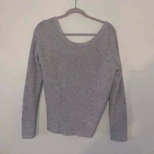 Grey Aerie Sweater with Criss Cross Open Back